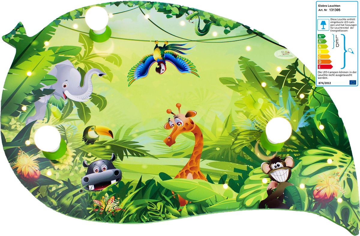 Elobra Deckenleuchte Blatt Wildnis 3-flg