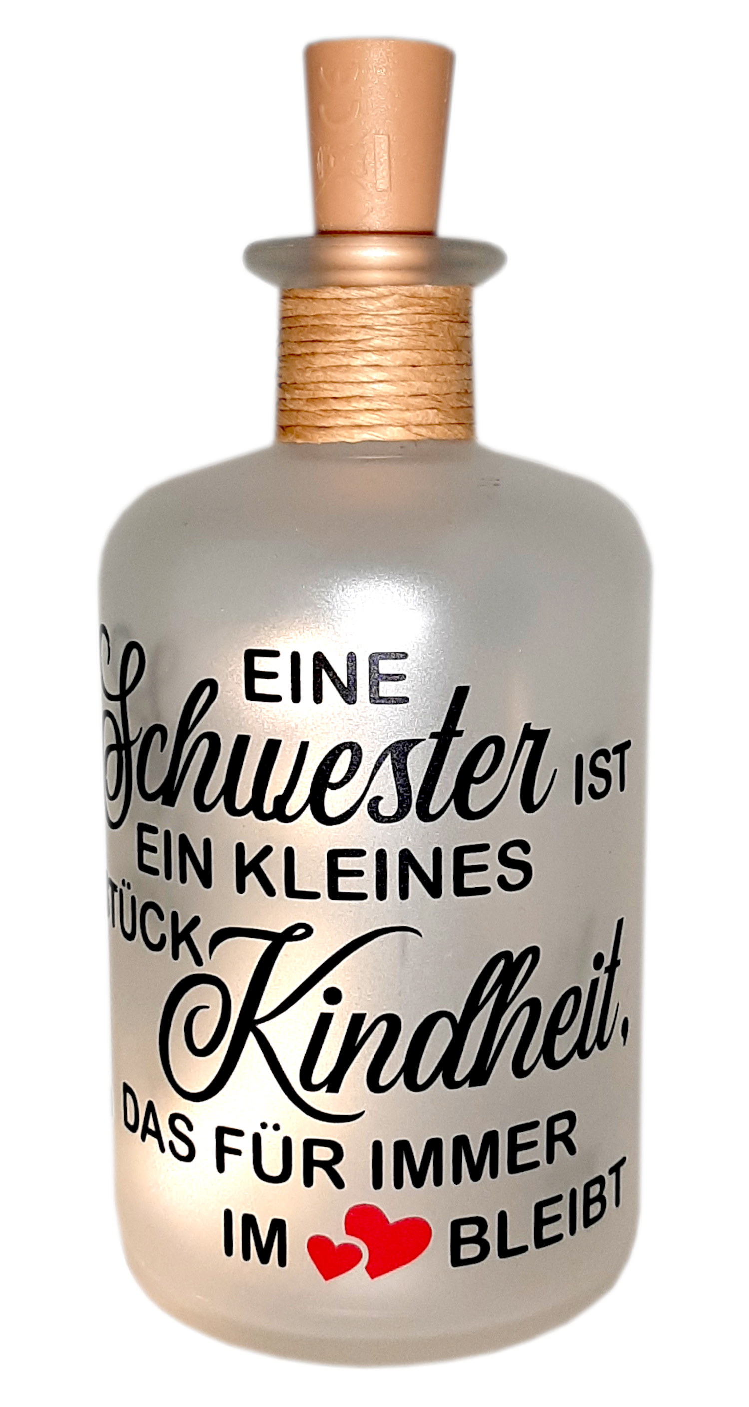 LED-Leuchtflasche Schwester Weihnachten Geschenkidee schwarz rot