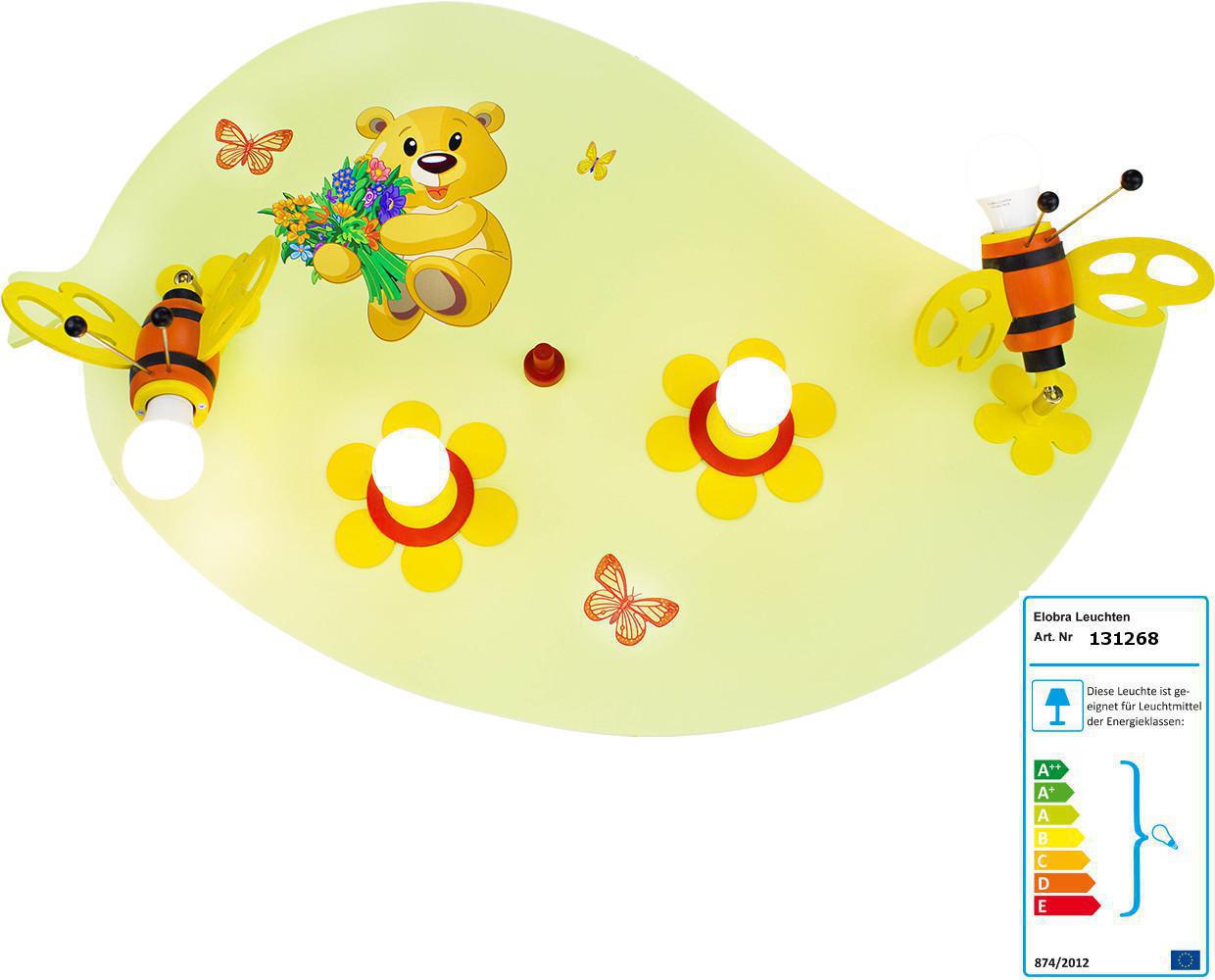 Elobra Kinderlampe Teddybär lindgrün