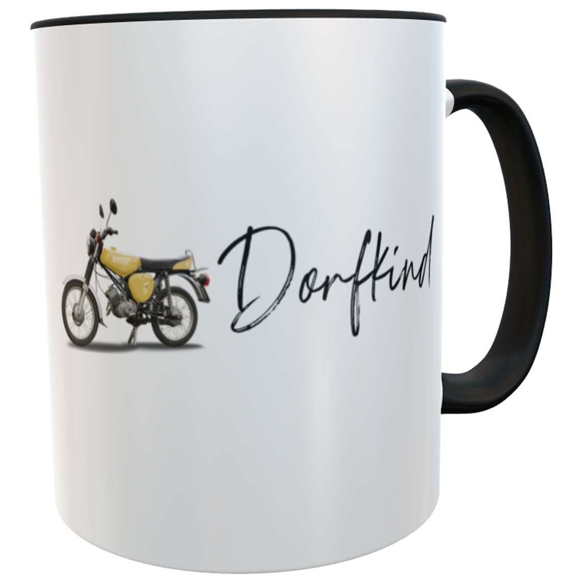 Tasse Moped Simson S51 gelb mit Namen