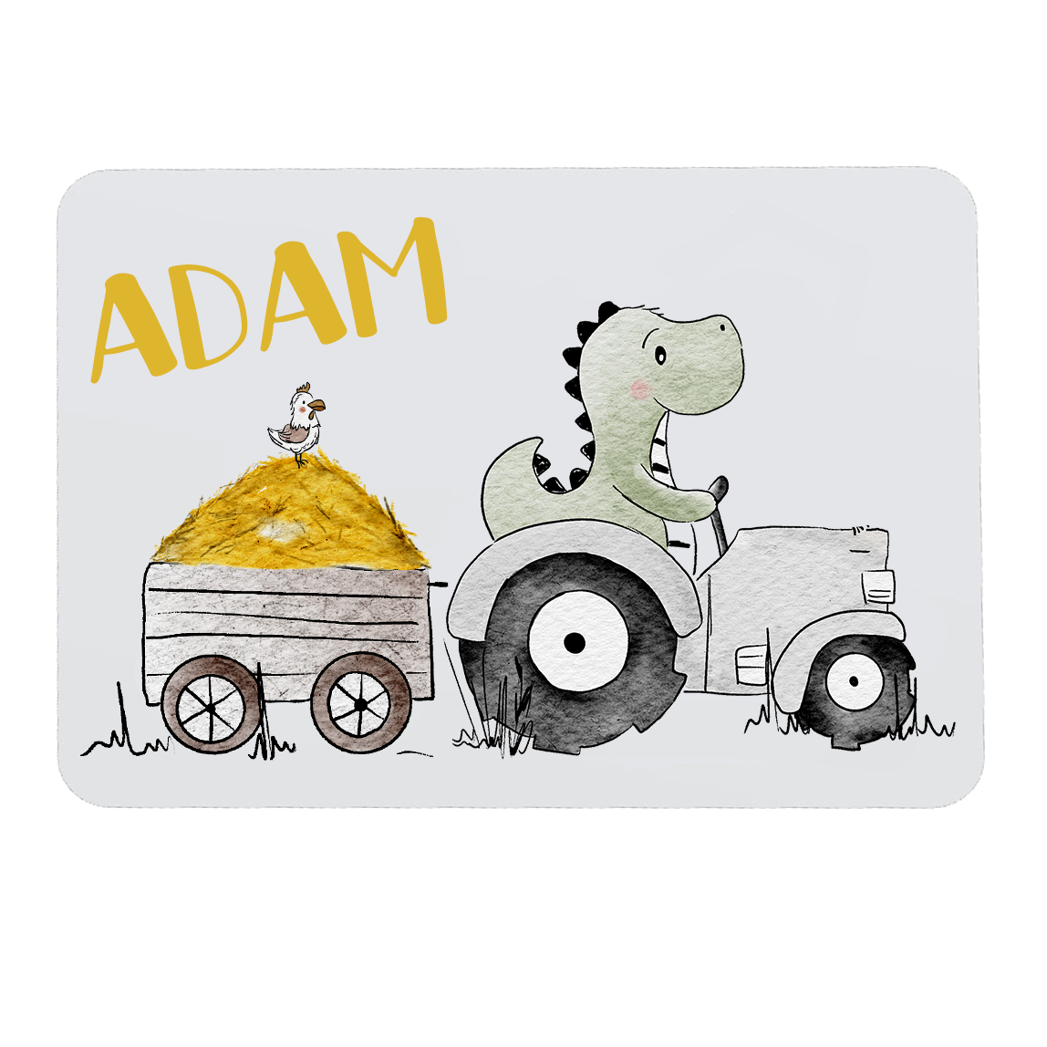 Türschild Traktor Dino mit Wunschname