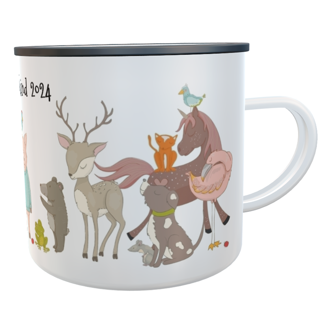 Emaille-Tasse Kindergarten-Kind Jahr mit Namen