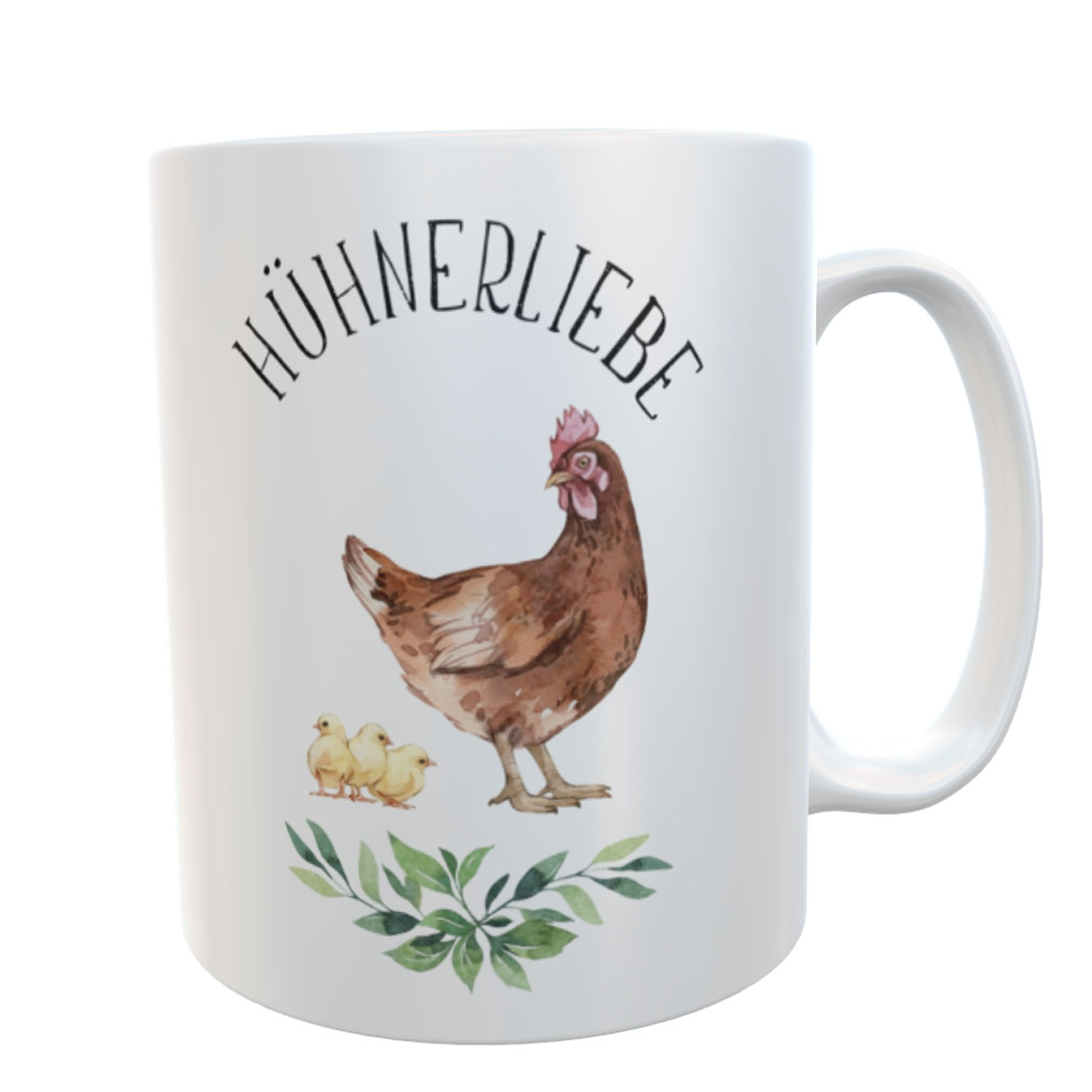 Kaffeetasse Hühnerliebe Aquarell