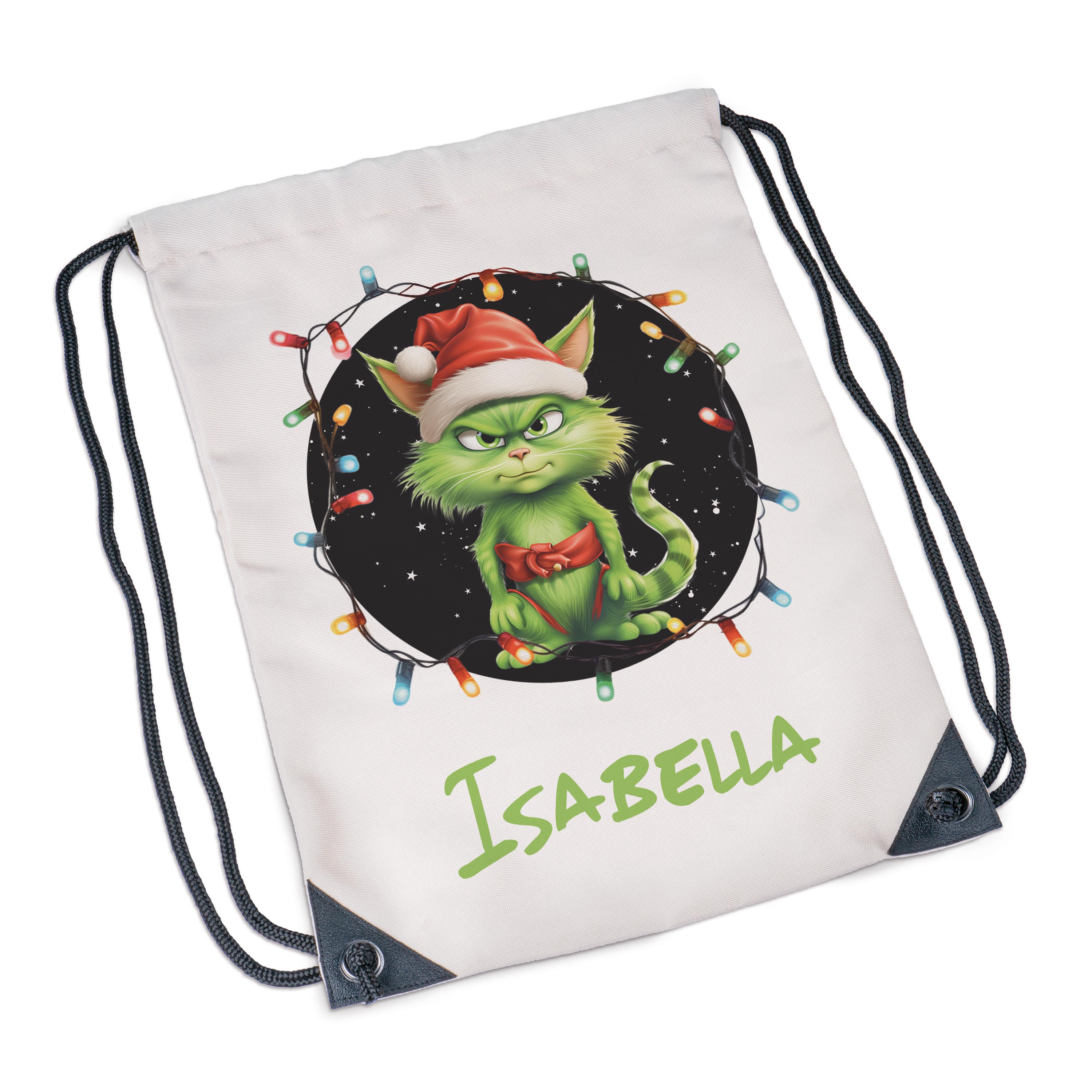 Sportbeutel Green-Cat mit Name