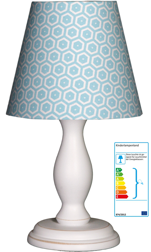 Tischlampe Waben türkis klein