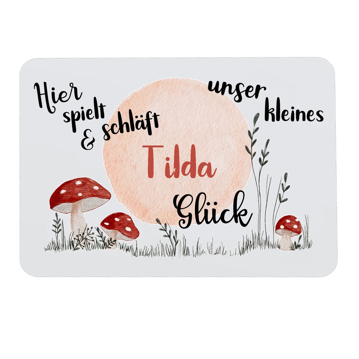 Türschild Glück mit Wunschname