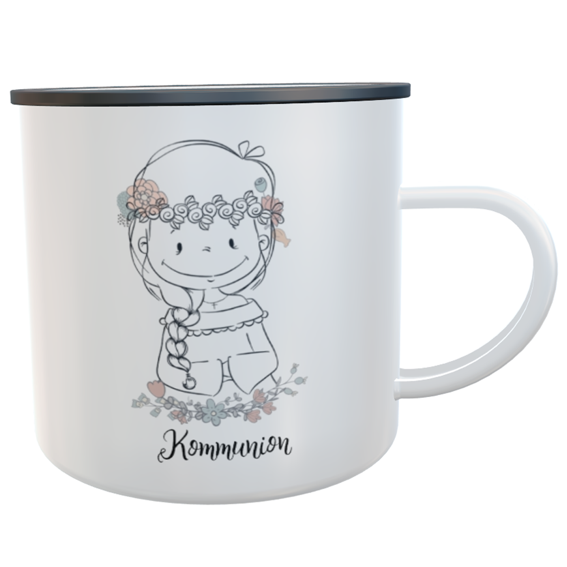 Emaille-Tasse Kommunion Mädchen