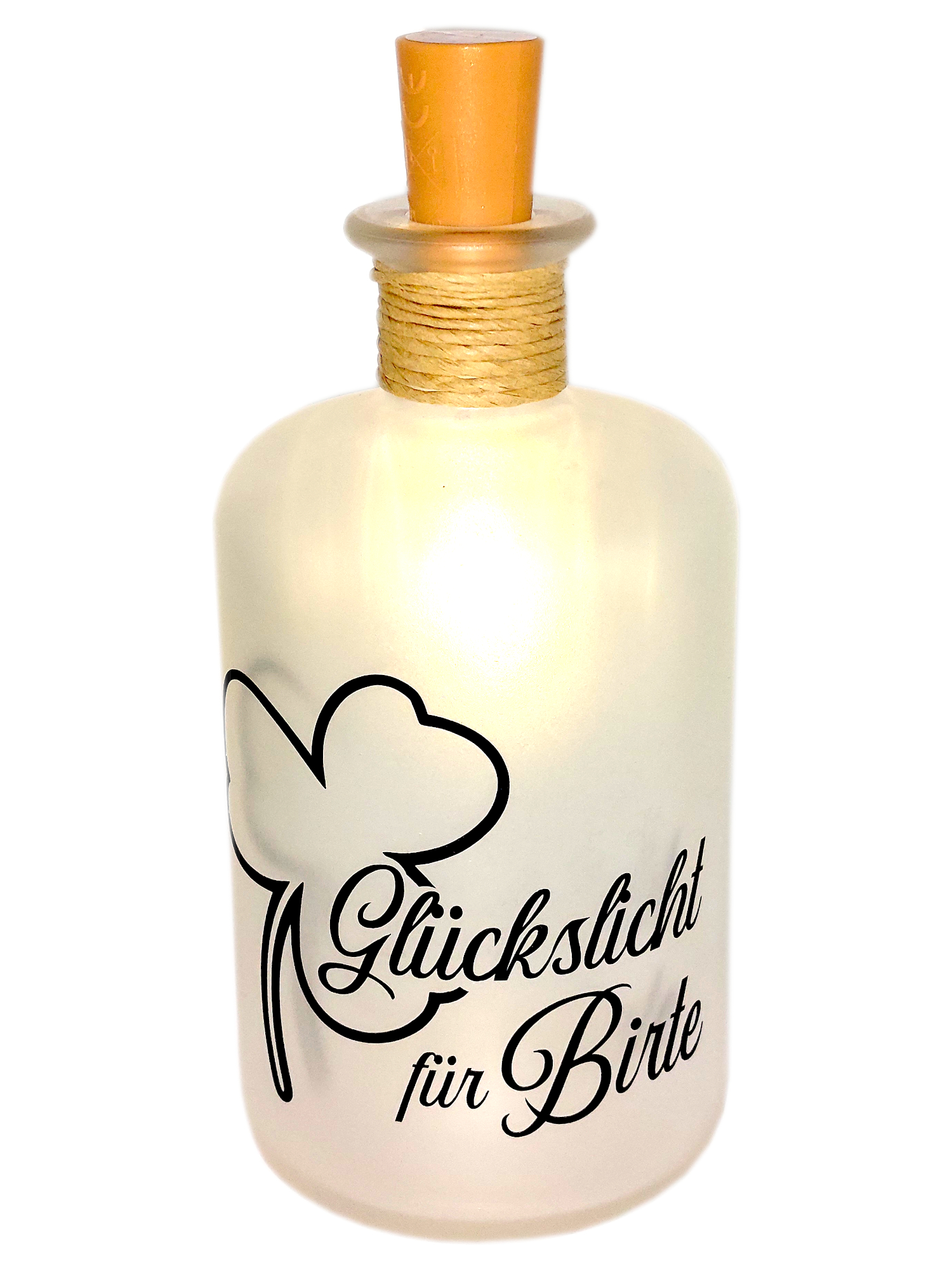 personalisierte LED-Leuchtflasche Glückslicht Geschenk