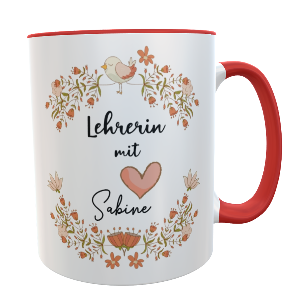 Danke-Tasse Lehrerin Blumenkranz - Abschiedsgeschenk Kindergarten