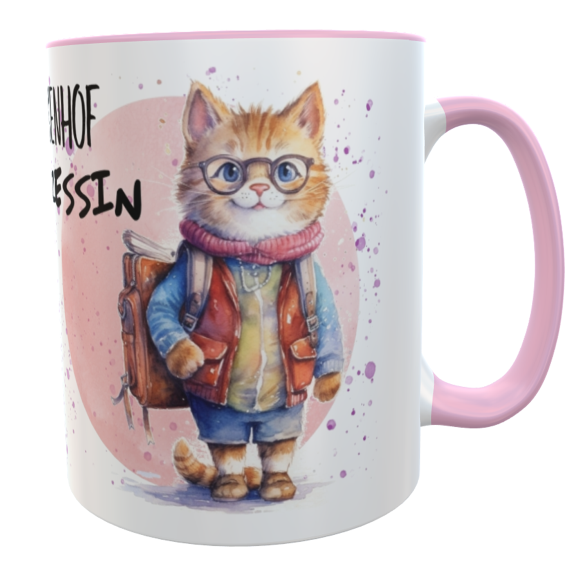 Lustige Tasse Katzen-Illustration und Wunschname