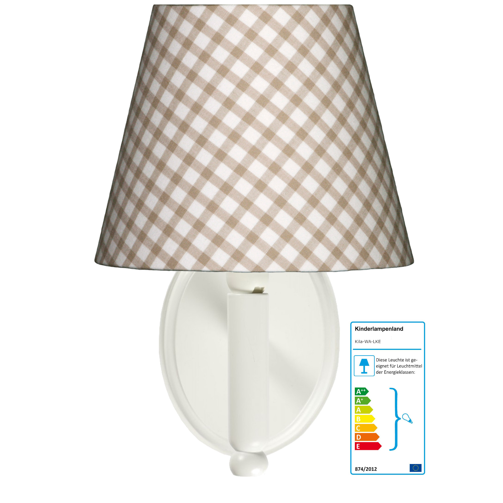 Wandlampe Karo beige/weiß