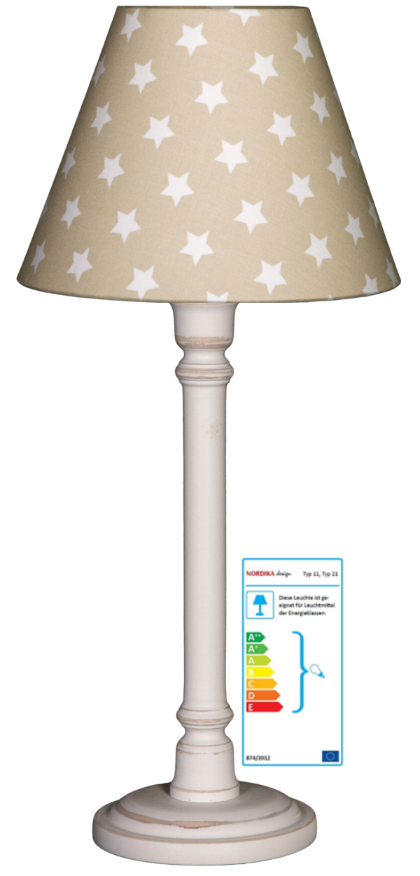 Tischlampe Sterne beige/weiß groß