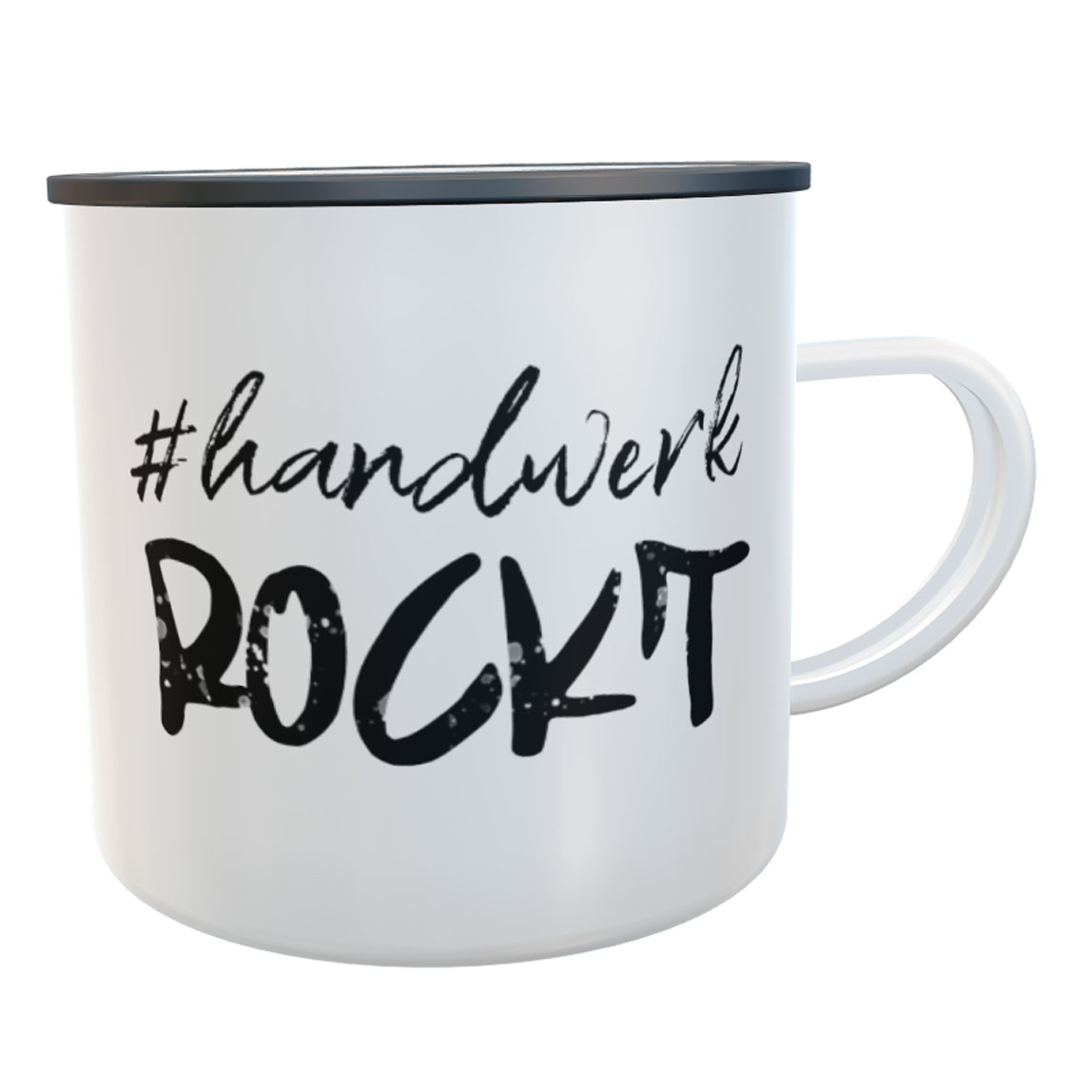 Emaille-Tasse #handwerkROCKT - Vintage Campingbecher, 300ml