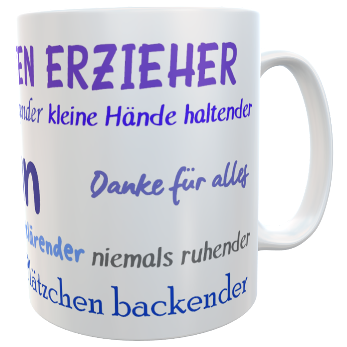 Tasse Kindergärtner-Erzieher mit Wunschnamen - Abschiedsgeschenk