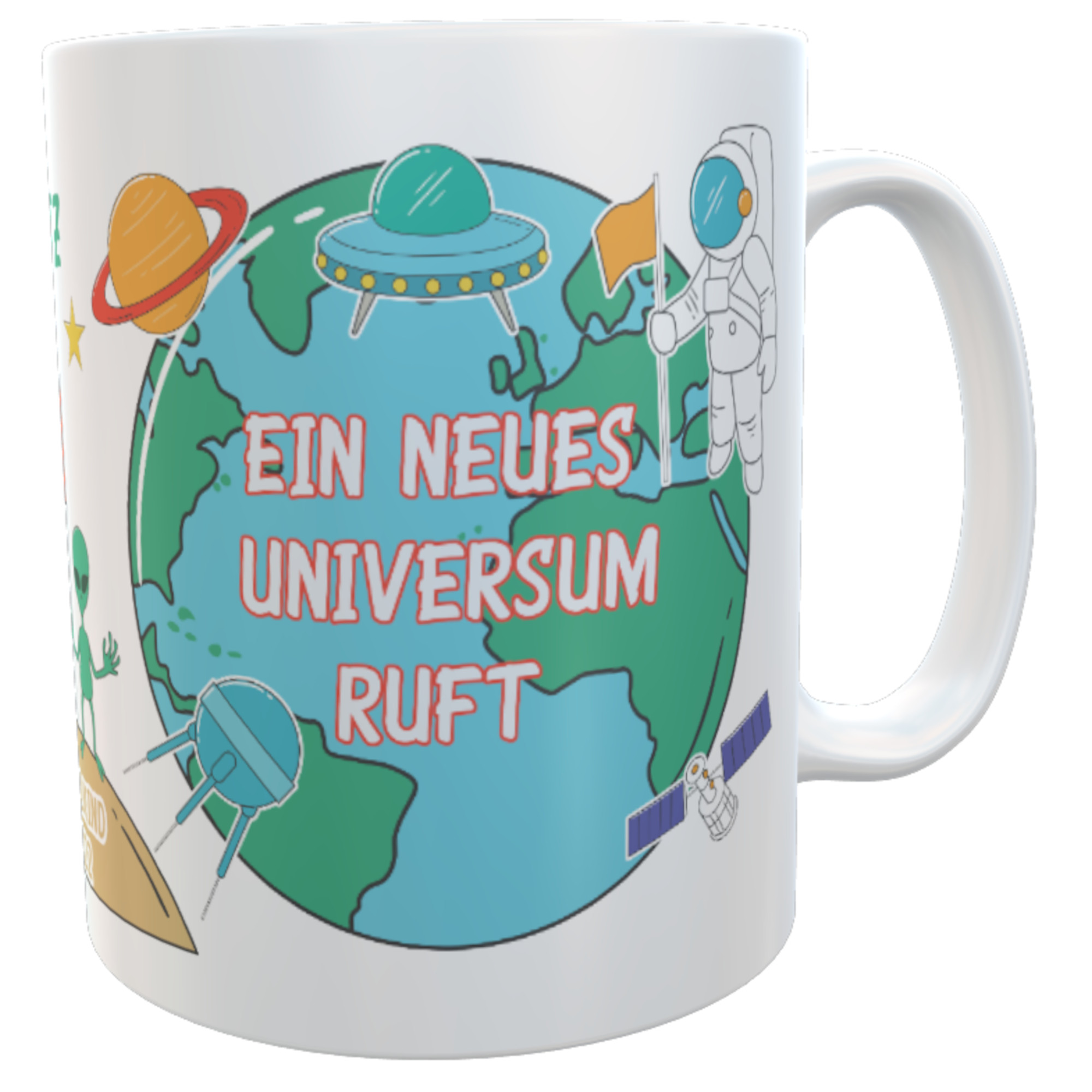personalisierte Tasse Schulkind Weltall Universum Countdown mit Wunschnamen zur Einschulung