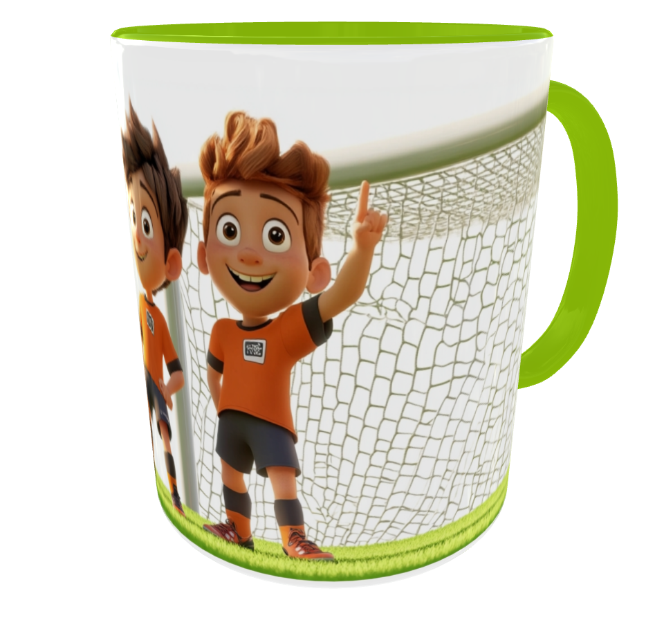 Coole Fußball-Kids Tasse – Personalisierbar mit Wunschname für kleine Kicker