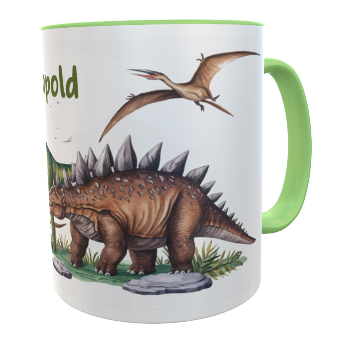 Kindertasse Dino T-Rex mit Wunschname