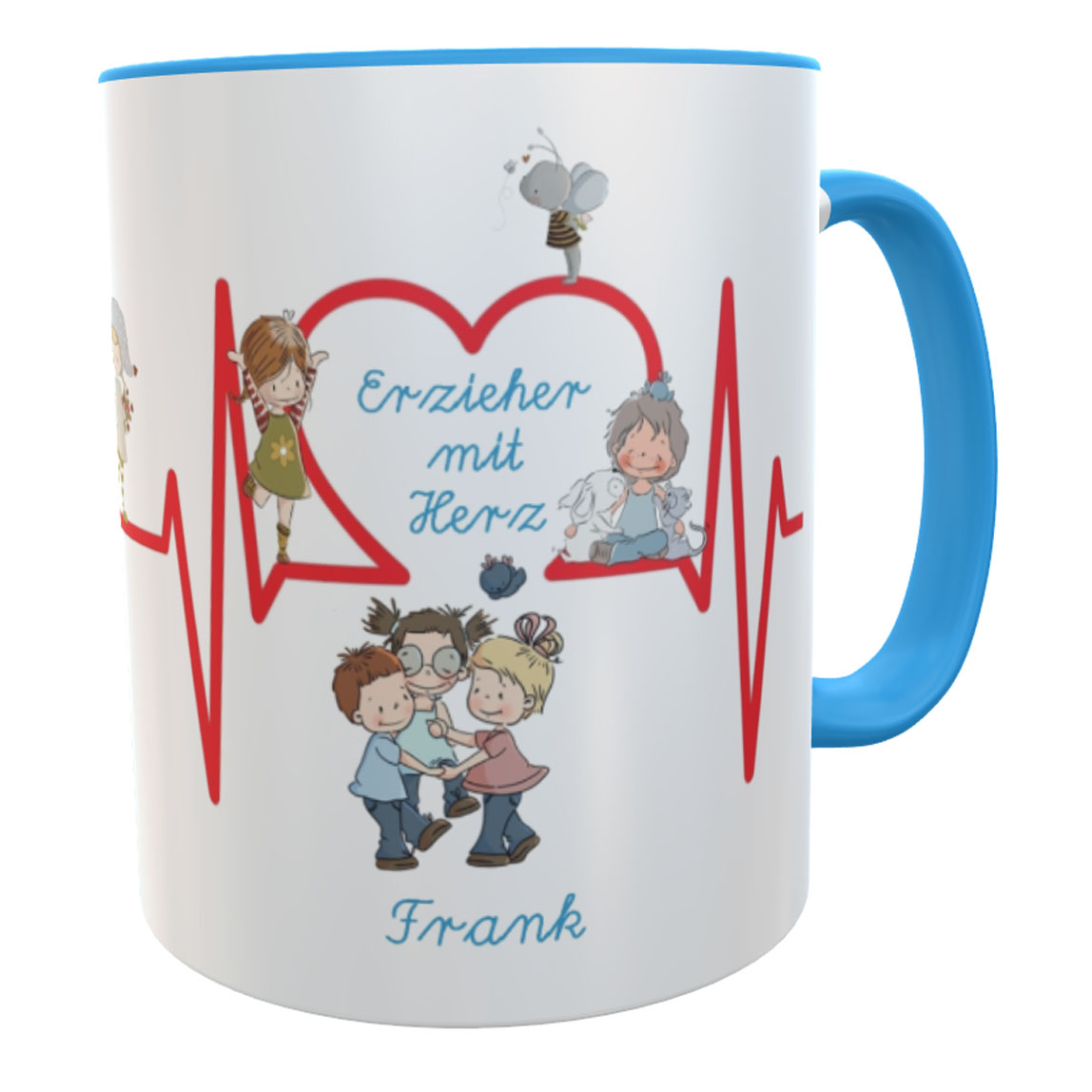 Danke-Tasse Erzieher Herzschlag - Abschiedsgeschenk Kindergarten