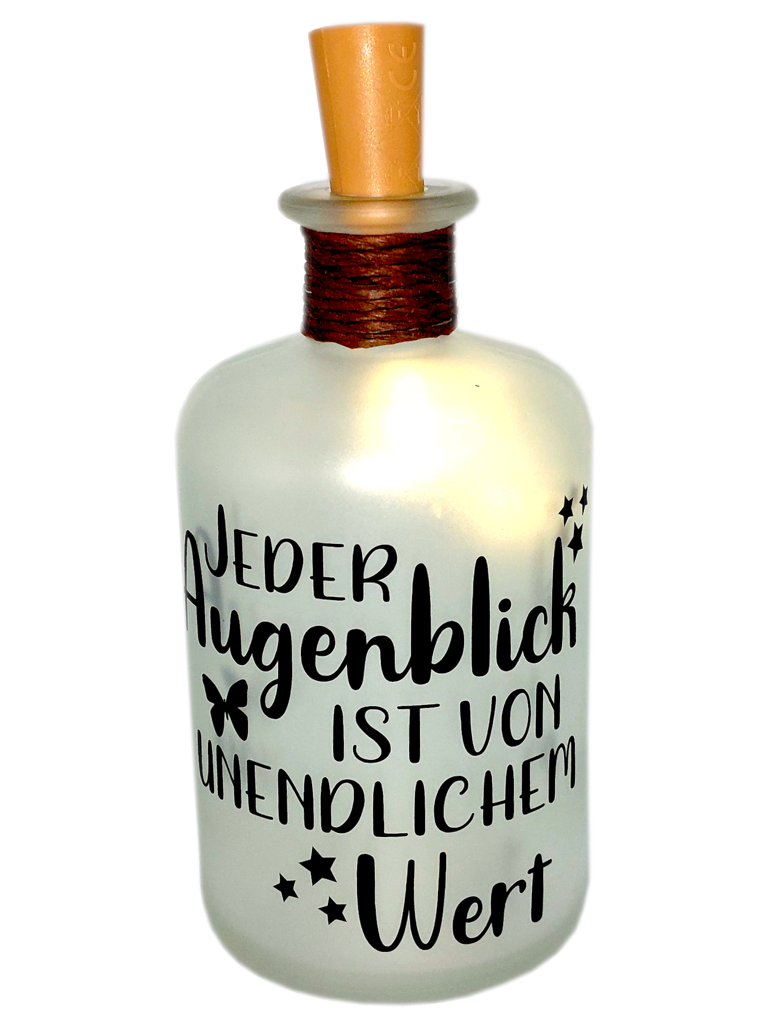 LED-Leuchtflasche Geschenkflasche jeder Augenblick ist von unendlichem Wert