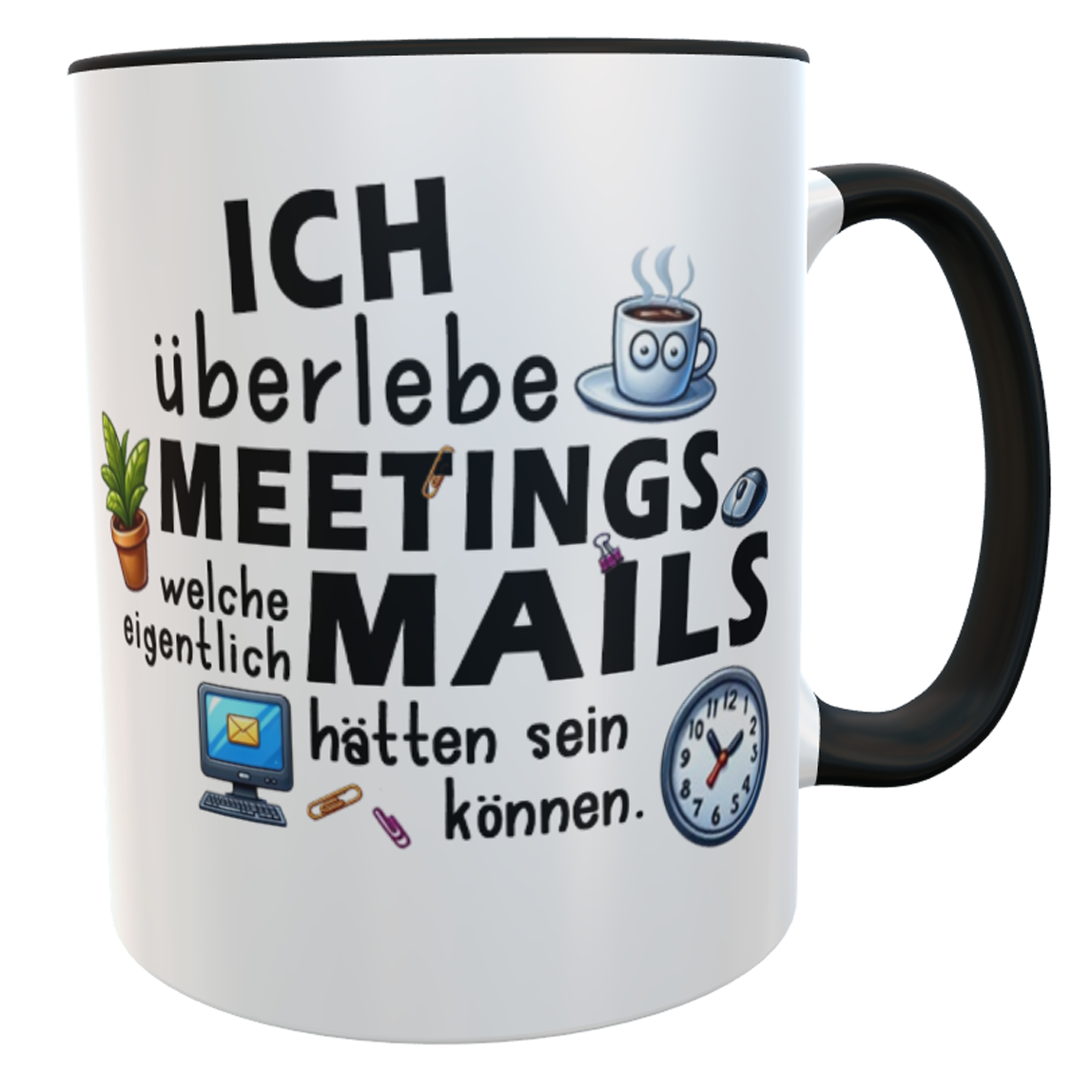 Kaffeebecher 'Meeting-Mails' lustige Tasse für Bürohelden