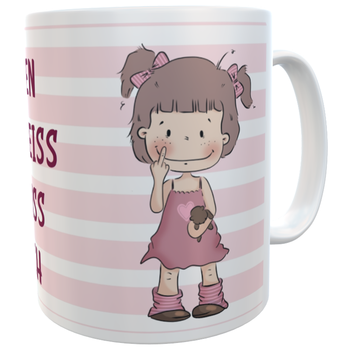 Statement-Tasse nen Scheiss muss ich - Girl mit Stinkefinger inkl. Geschenkverpackung
