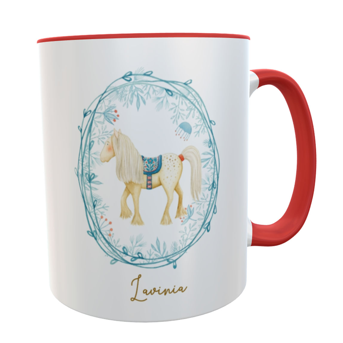 Weihnachtstasse Pferd mit Name