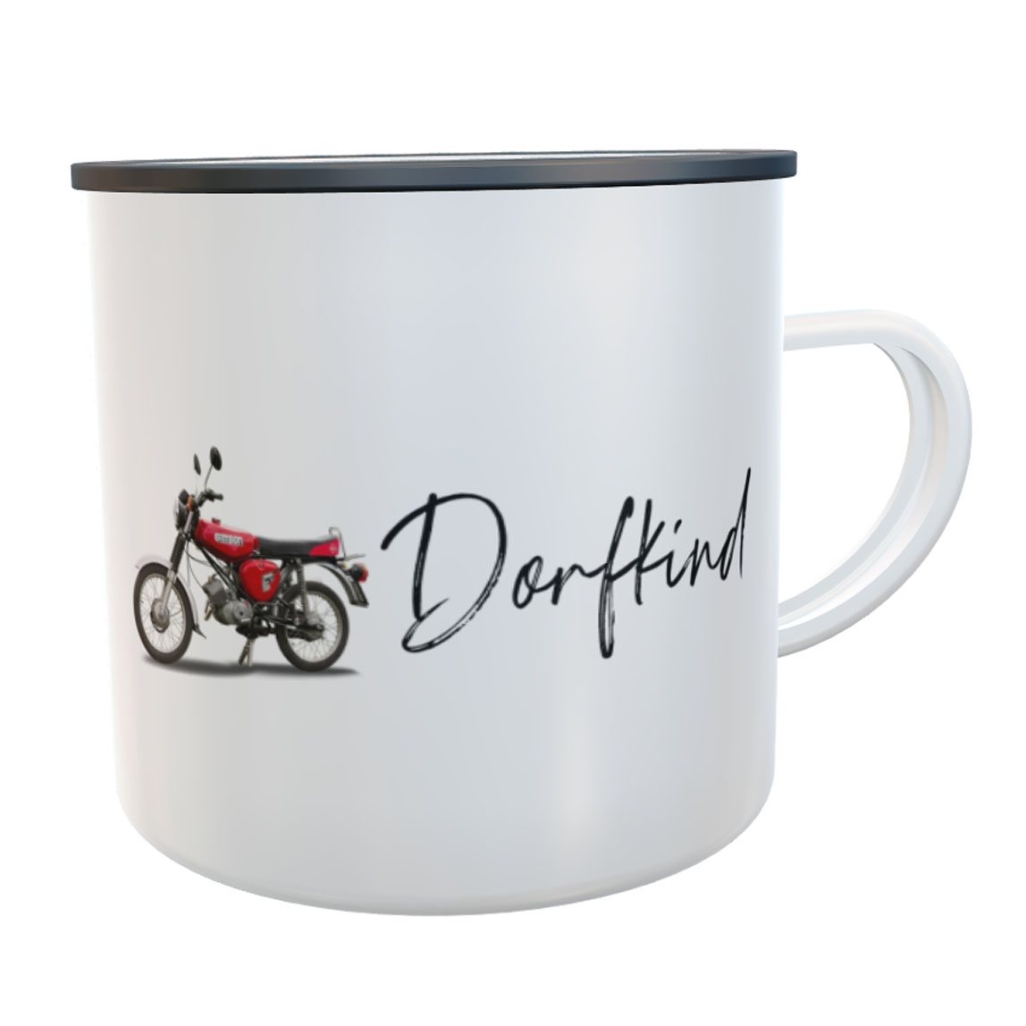 Emaille-Tasse Simson Moped S51 rot