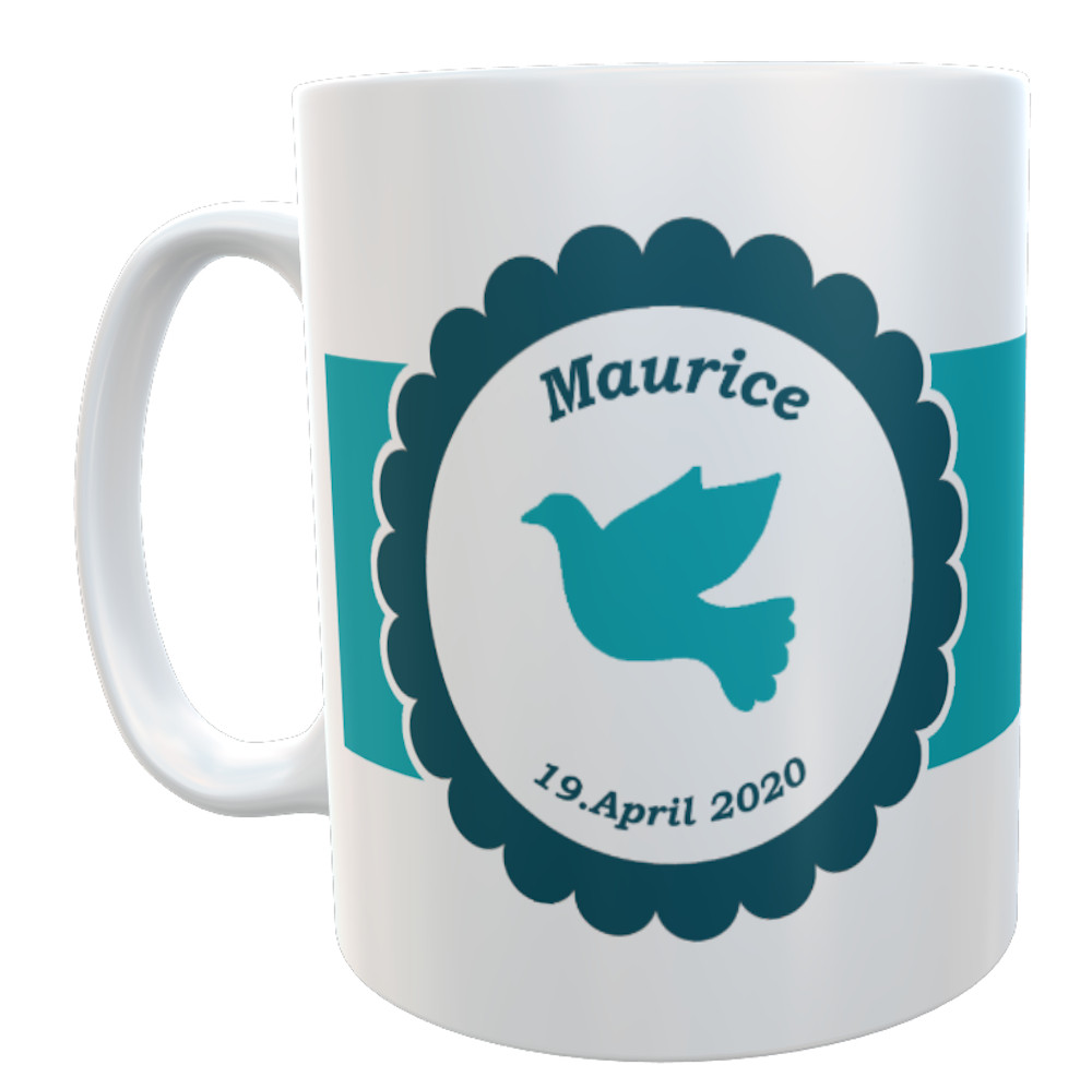 Kilala Tasse Konfirmation Stempel Jungen Namen und Datum