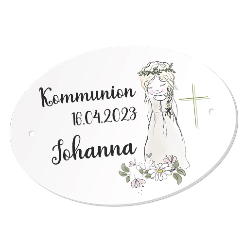 Personalisiertes Namenschild zur Kommunion