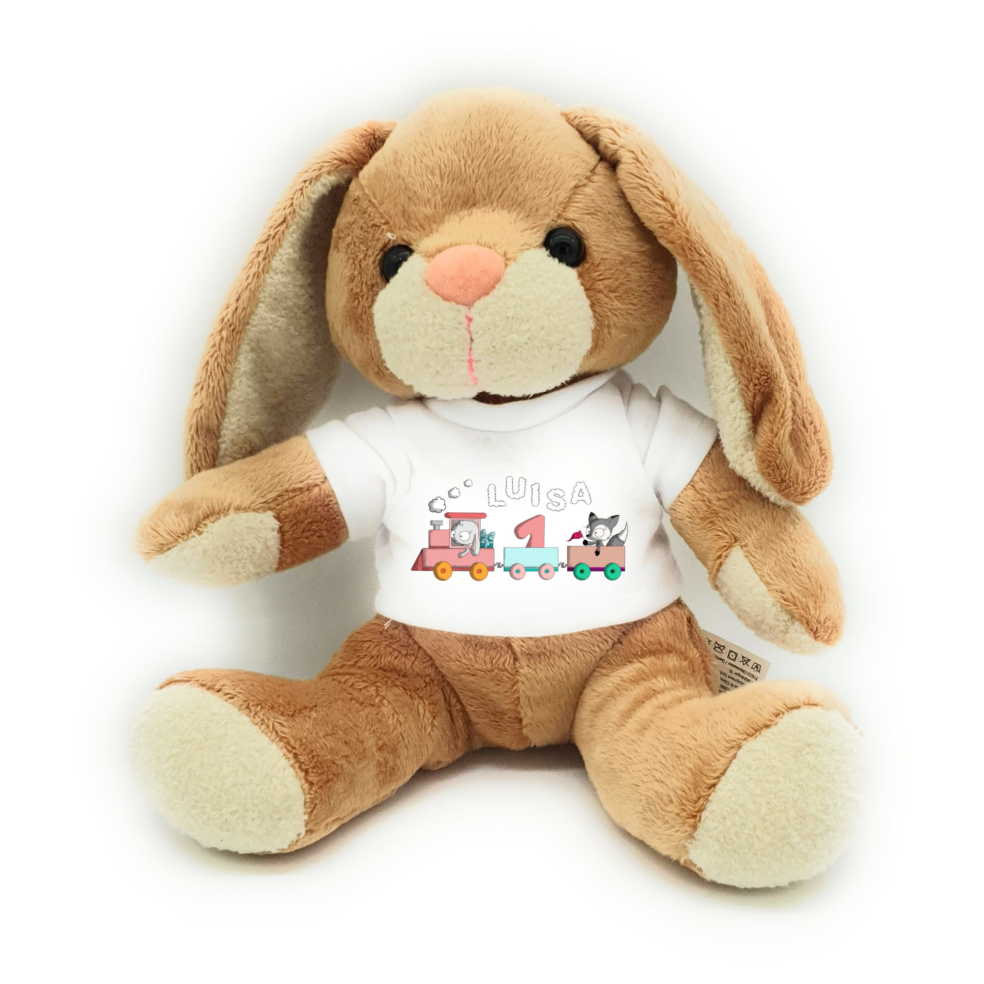 Kilala Geburtstagszug Hase Kuscheltier mit Wunschname zum Geburtstag Mädchen Jungen Mädchen 1.Geburtstag