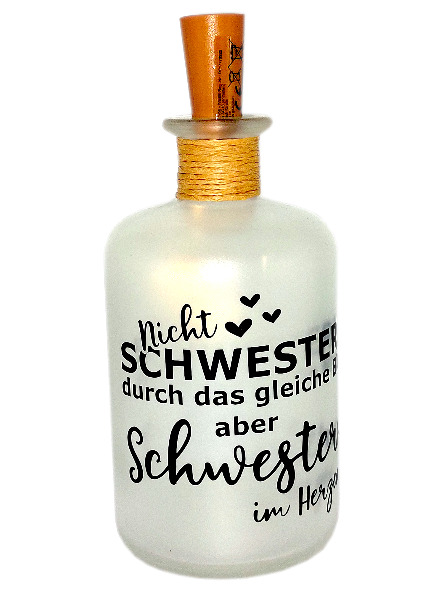 LED-Leuchtflasche beste Freundin Spruch gleiche Blut