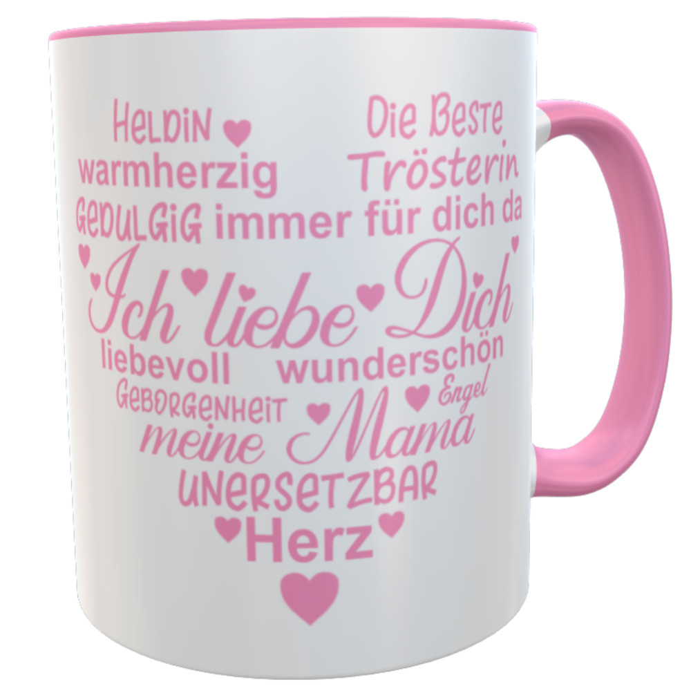 Rosa Tasse Muttertag Herz Liebe