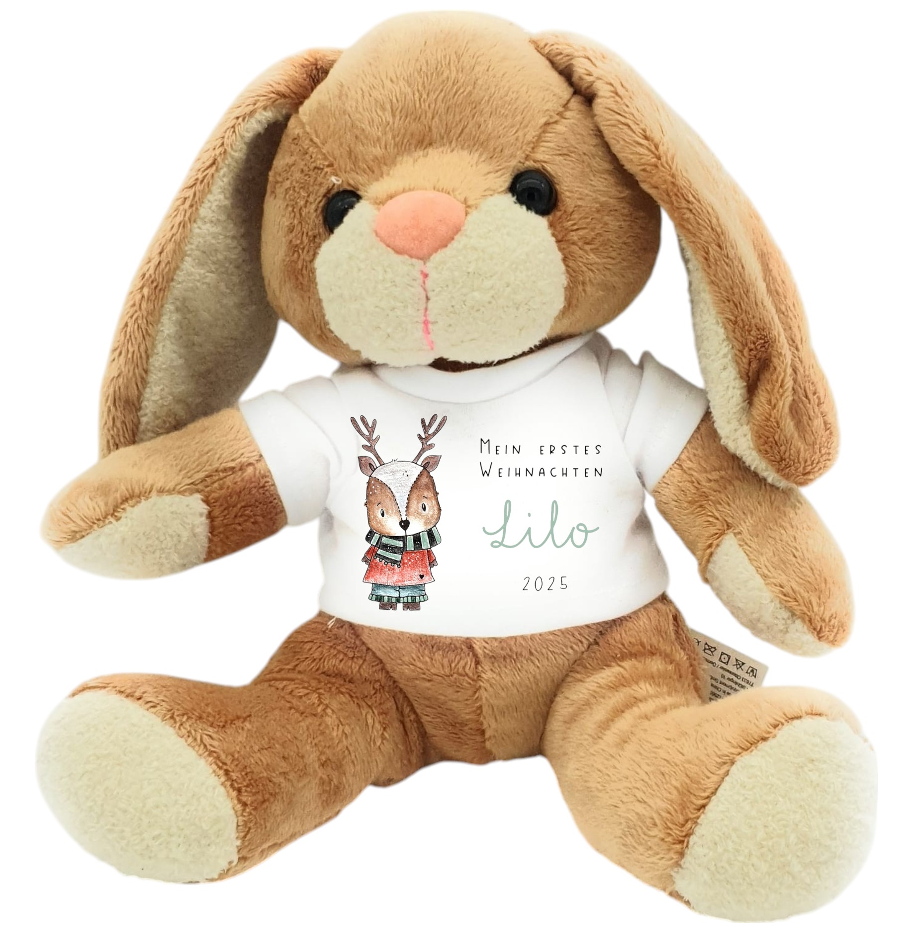 personalisierter Hase Kuscheltier Mein erstes Weihnachten