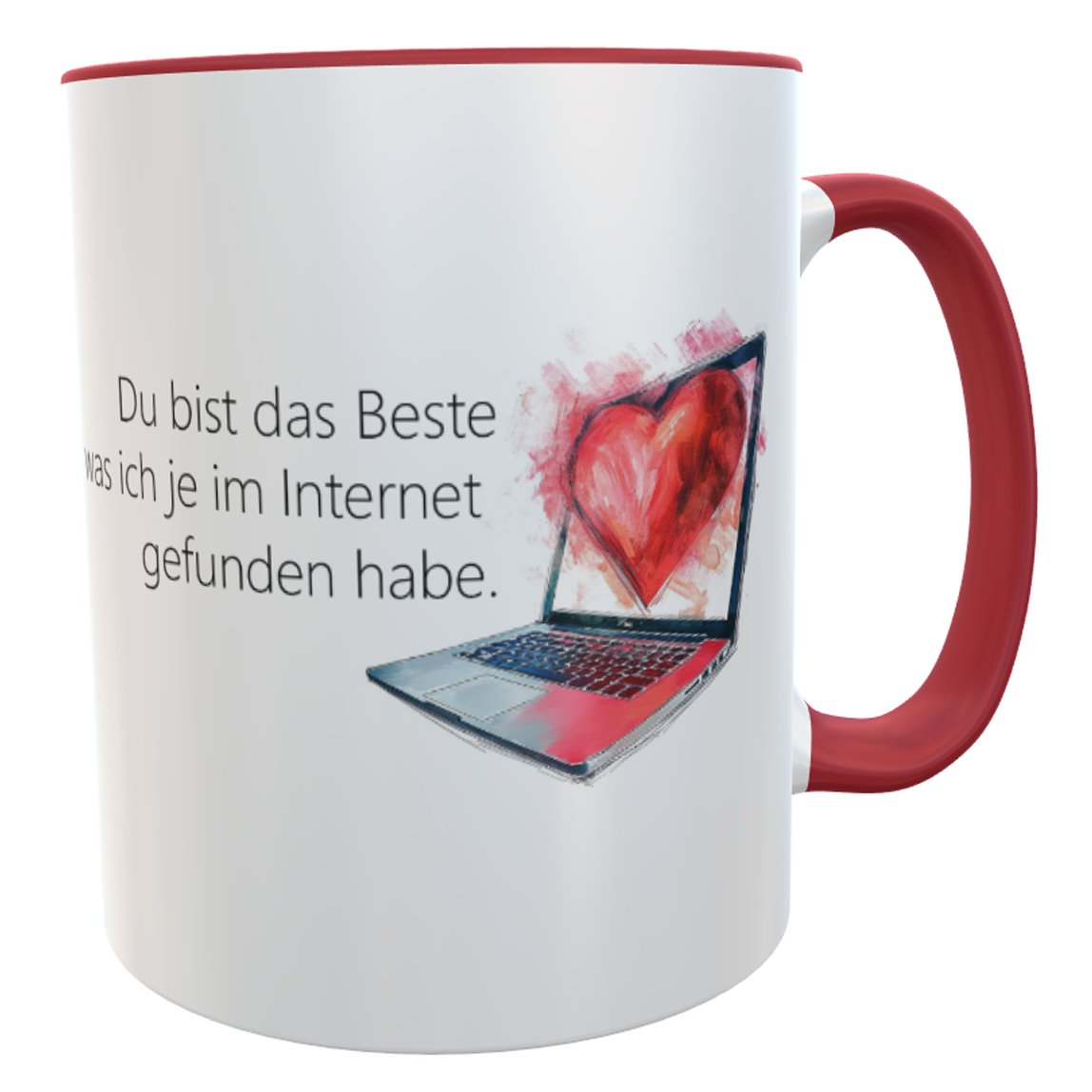 Valentinstag-Geschenk Tasse mit Spruch Du bist das Beste, was ich je im Internet gefunden habe