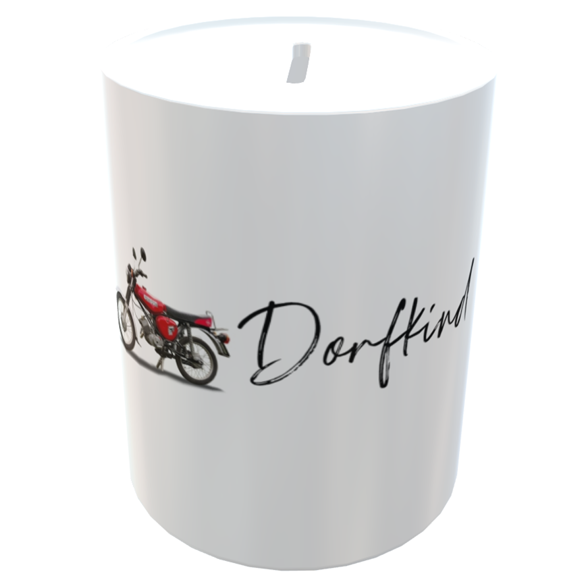 Personalisierte Moped-Spardose rot- Lustige Geschenkidee für Simson-Fans
