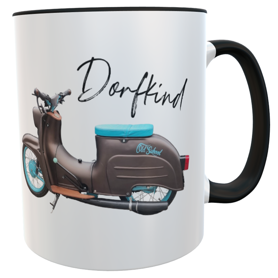 Kaffeetasse Kult Old-School Simson Schwalbe braun mit Namen