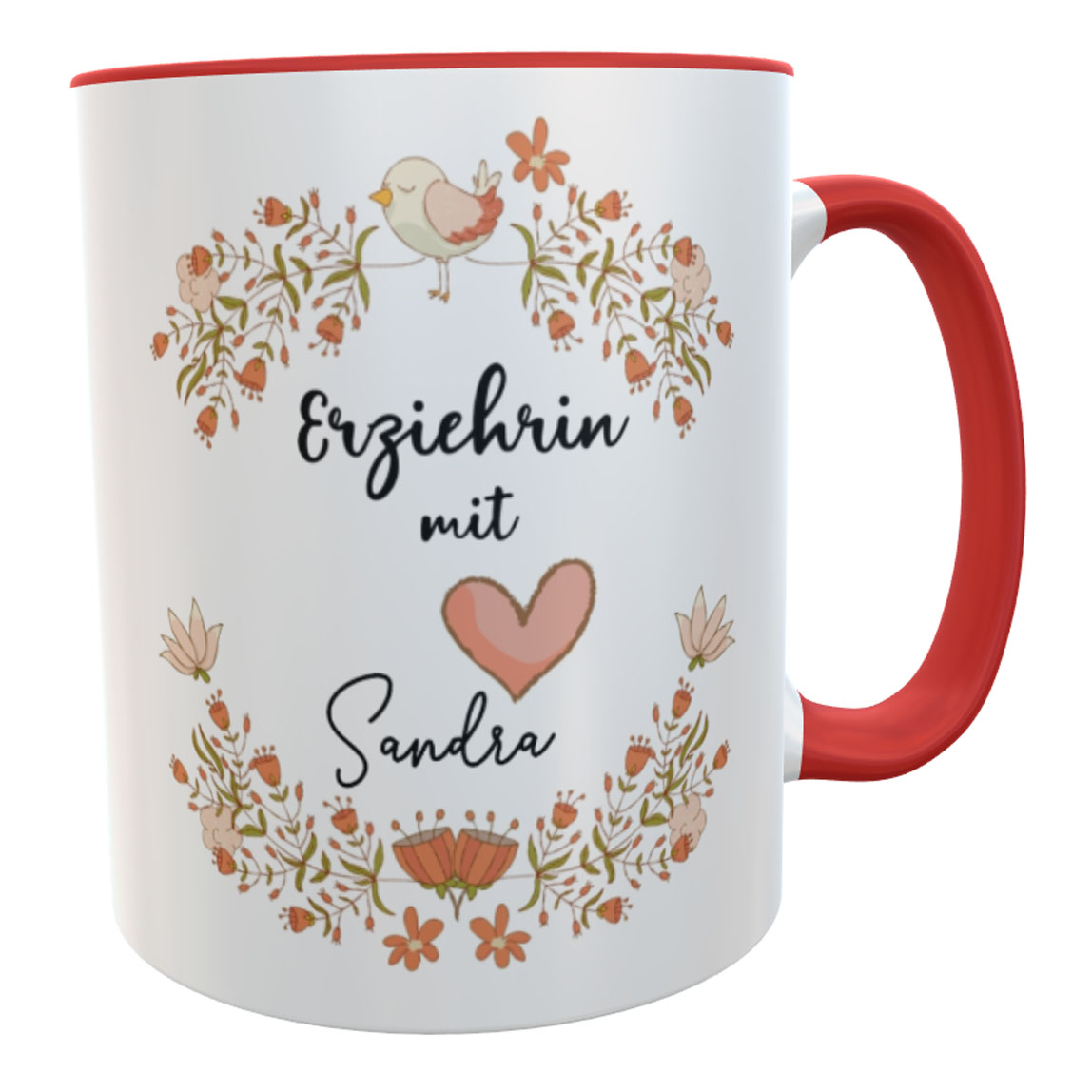 Danke-Tasse Erzieherin Blumenkranz - Abschiedsgeschenk Kindergarten