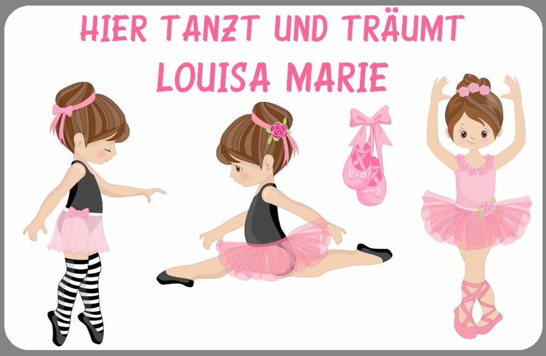 Türschild Ballett mit Wunschname Ballerina