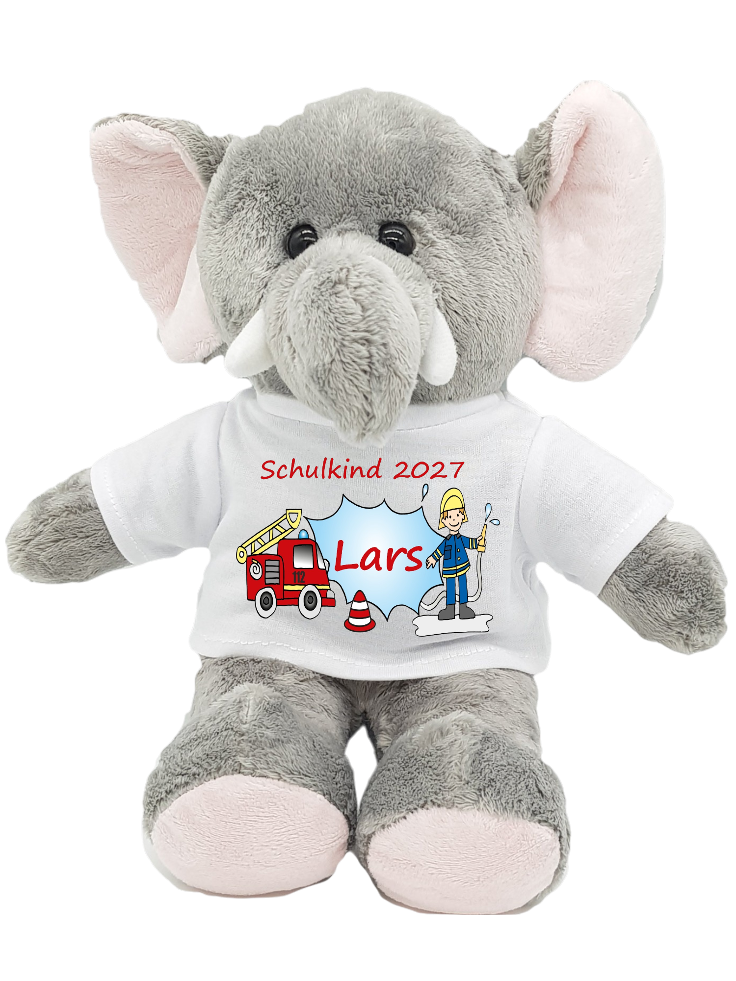 Elefant Kuscheltier für die Schultüte mit Wunschname zur Einschulung