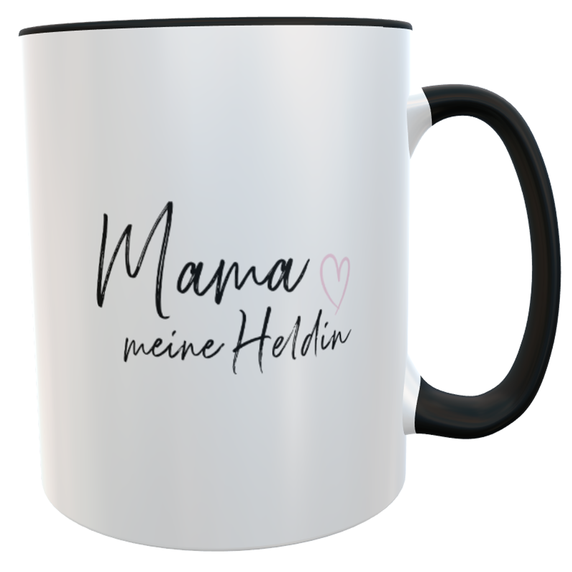 Kaffeetasse Mama Spruch Mama meine Heldin schwarz