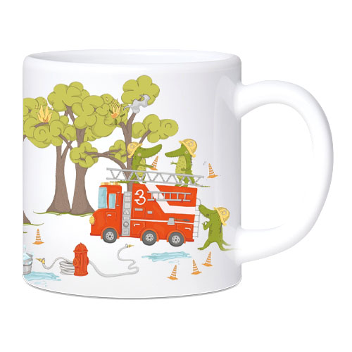 Kindertasse Kunststoff Krokodil-Feuerwehr im Einsatz! 180ml