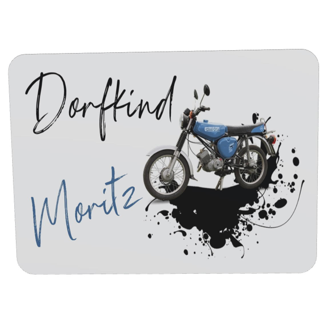 Türschild Simson Moped S51 mit Wunschname blau