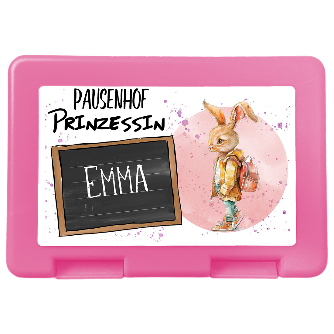 Personalisierte Brotdose Hase für Kinder - Pausenhof-Prinzessin