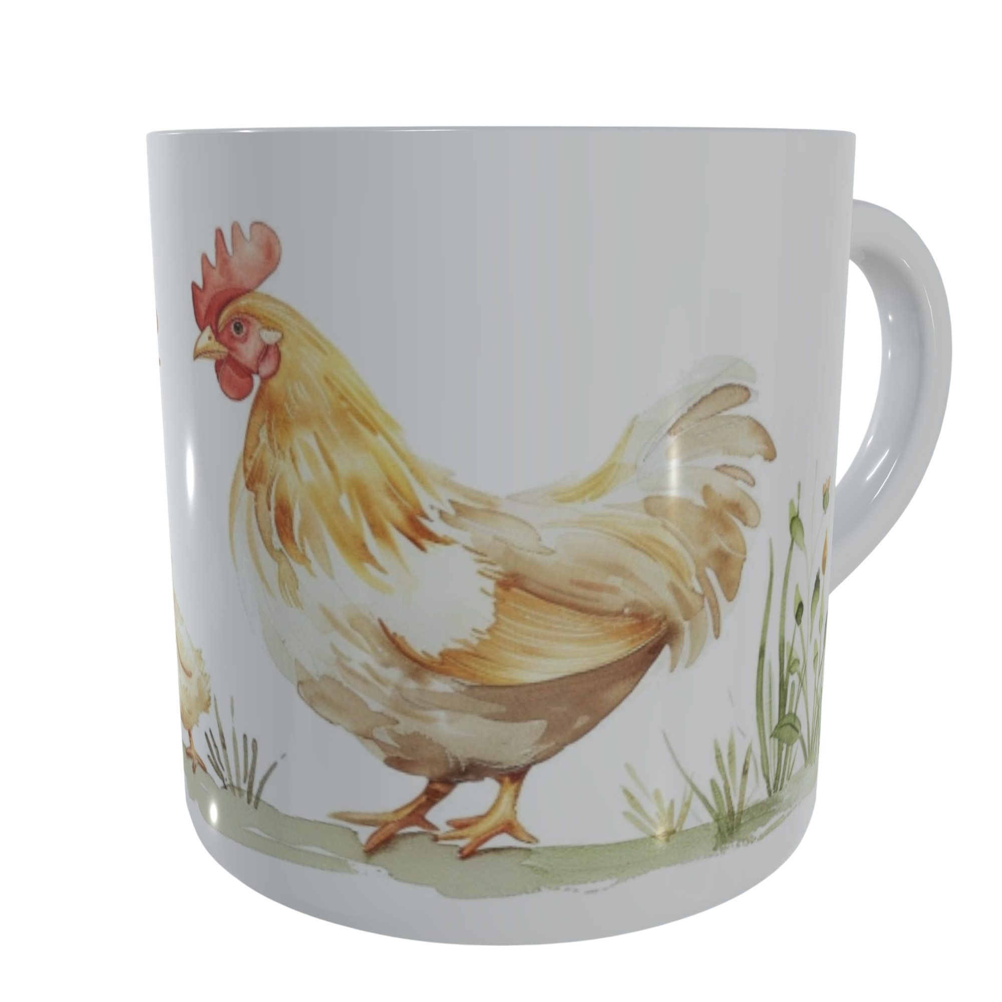 Kindertasse Kunststoff mit Hühner-Design - Leichter Trinklernbecher 180ml - für Kleinkinder