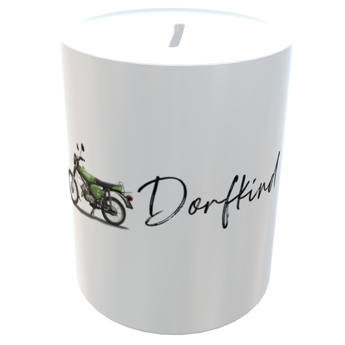 Personalisierte Moped-Spardose grün- Lustige Geschenkidee für Simson-Fans