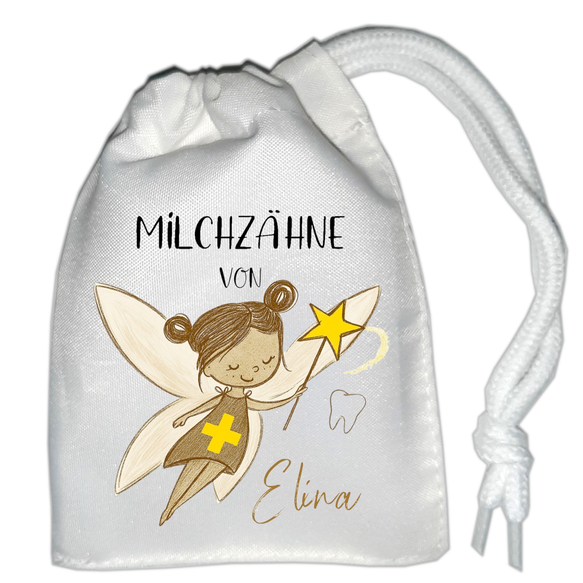 Zahnsäckchen Milchzähne von ...– Personalisiertes Zahnfee-Geschenk | Wackelzahn Aufbewahrungsbeutel
