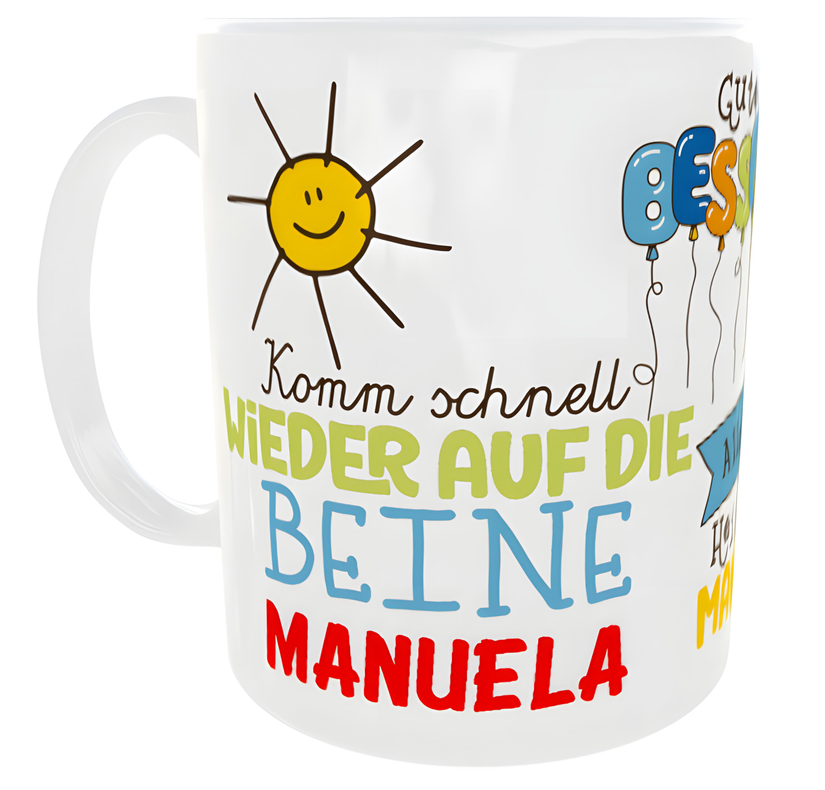 Tasse Gute Besserung Heile Heile Mausespeck mit Wunschname