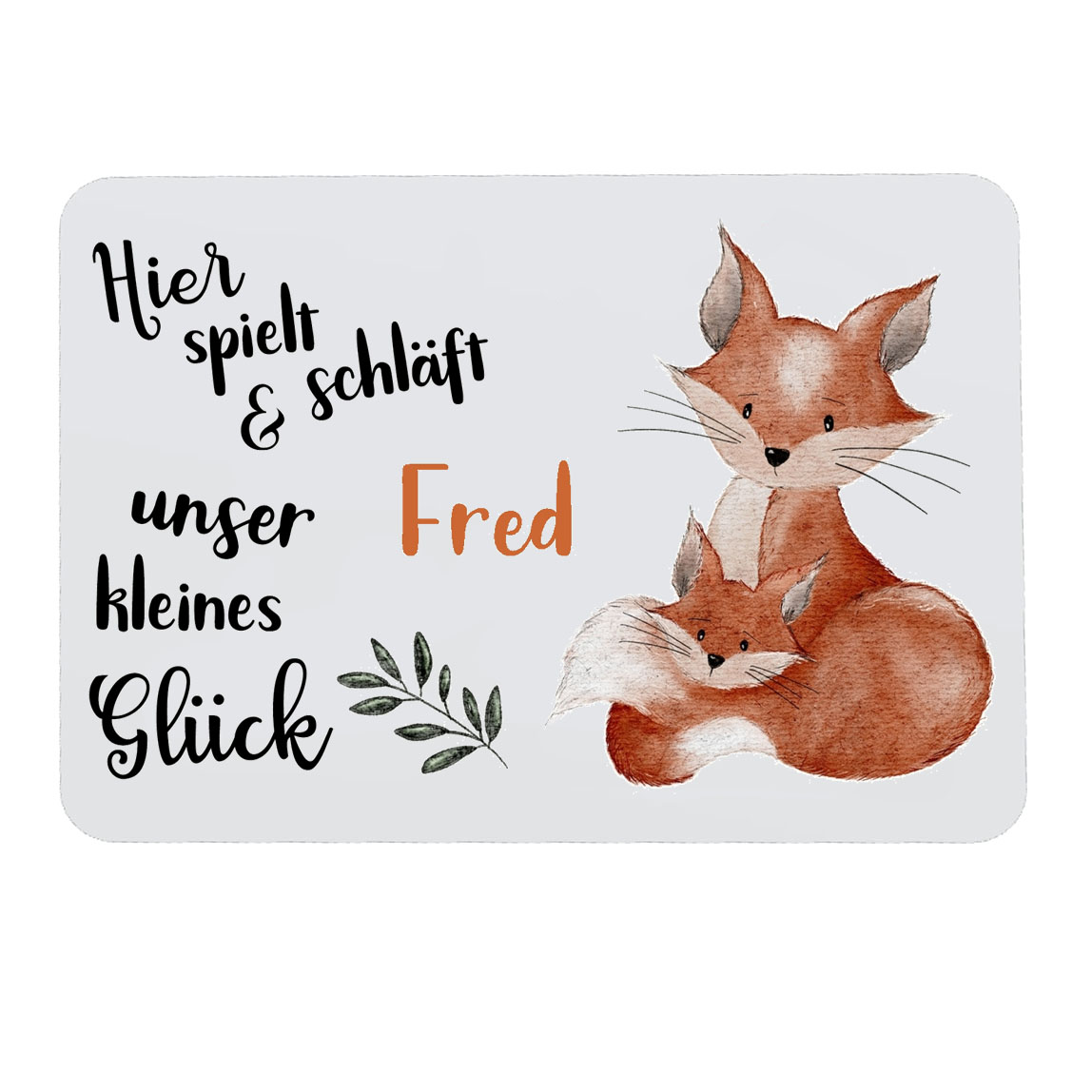 Türschild Fuchs mit Wunschname