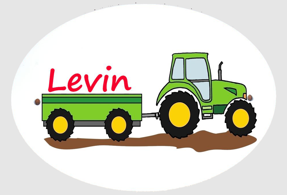 Personalisiertes Türschild Traktor mit Wunschname