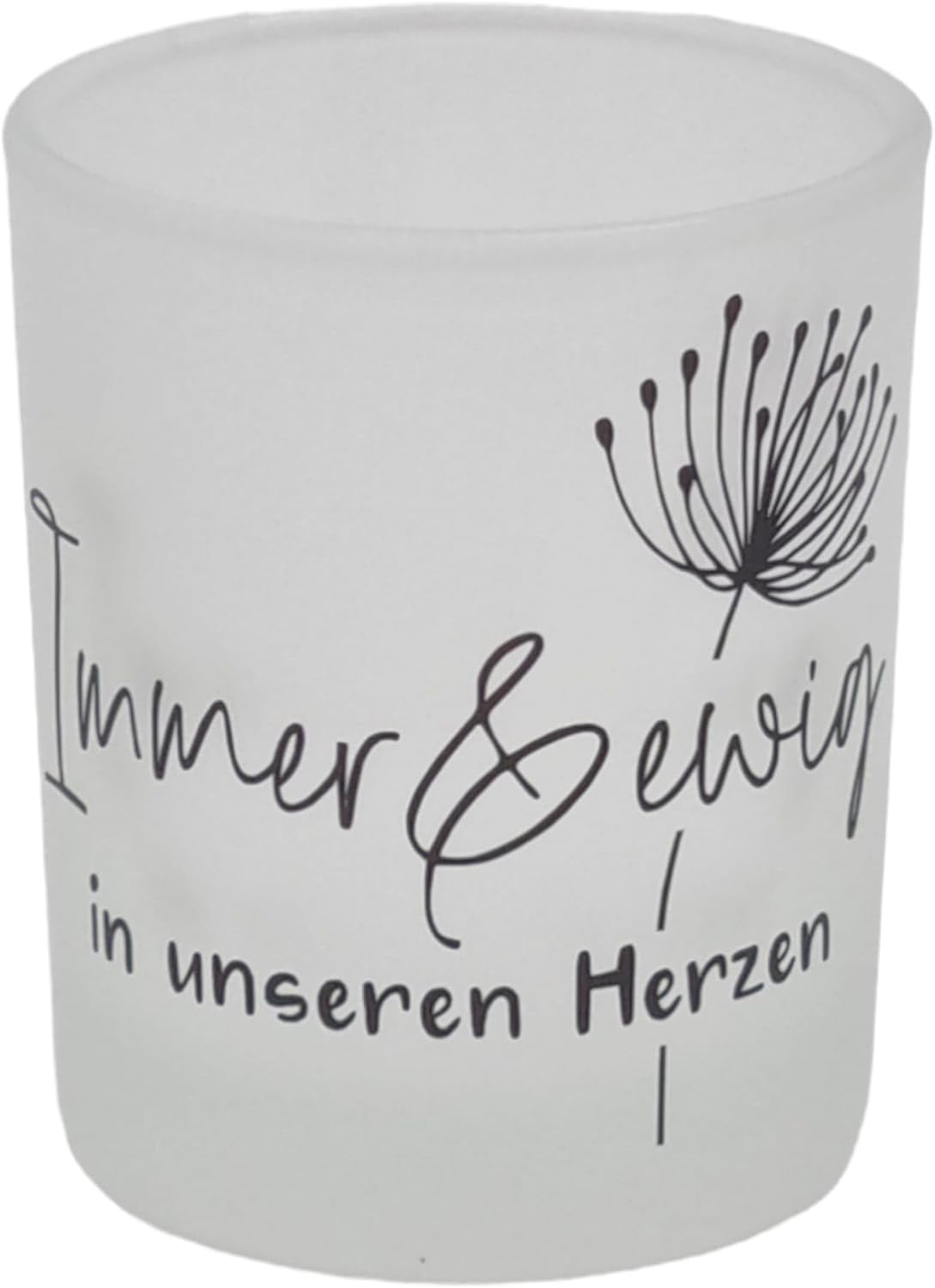 Teelichtglas Trauerlicht mit Spruch Immer& ewig